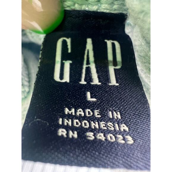 Vintage Gap Sweater Womens Large Light Blue Knit Turtleneck Y2K Long Sleeve - Picture 6 of 10